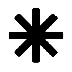 asterik glyph flat vector icon