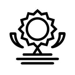 award glyph flat vector icon