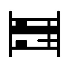 bed bunk glyph flat vector icon