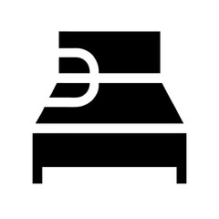bed glyph  flat vector icon