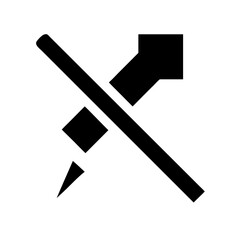 bolt slash glyph flat vector icon