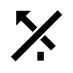 bolt slash glyph flat vector icon