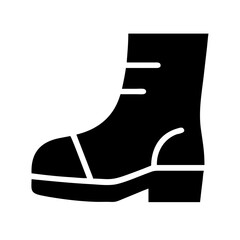 boot glyph flat vector icon