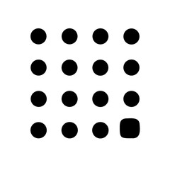 braille n alt glyph flat vector icon