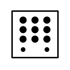 braille w glyph flat vector icon