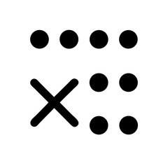 braille x glyph  flat vector icon