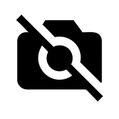 camera slash glyph  flat vector icon