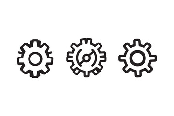 Minimalist Settings Icon Line Art Style