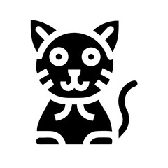 cat glyph flat vector icon