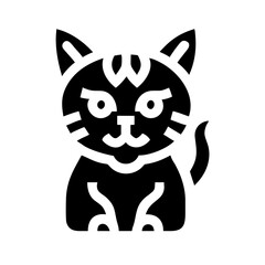 cat glyph flat vector icon