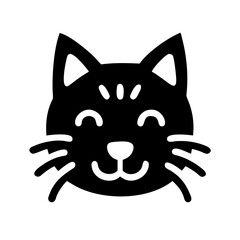 cat glyph flat vector icon