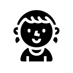 child glyph flat vector icon