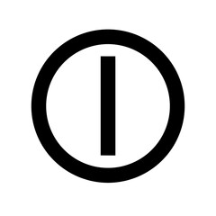 circle d glyph  flat vector icon