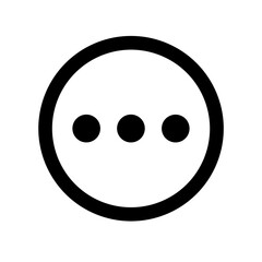 circle ellipsis glyph flat vector icon