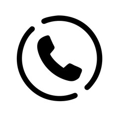 circle phone glyph  flat vector icon