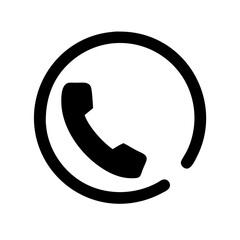 circle phone hangup glyph  flat vector icon