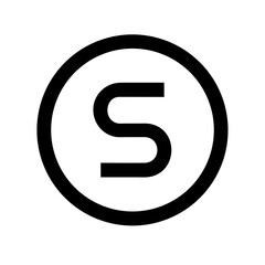 circle s glyph flat vector icon