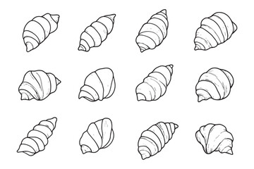 Elegant Sfogliatella Icon Minimalist Line Art