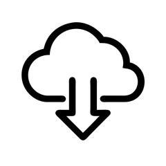 cloud download glyph  flat vector icon