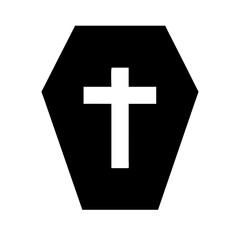coffin cross glyph  flat vector icon