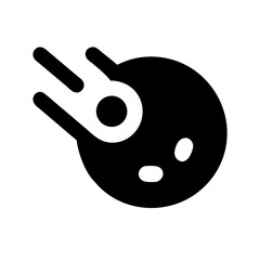 comet glyph flat vector icon