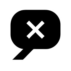 comment xmark glyph  flat vector icon