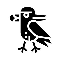crow glyph flat vector icon