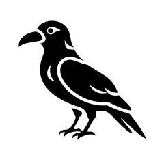 crow glyph flat vector icon
