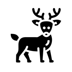 deer rudolph glyph  flat vector icon