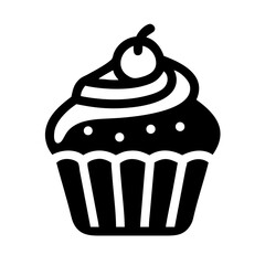 cupcake alt glyph flat vector icon