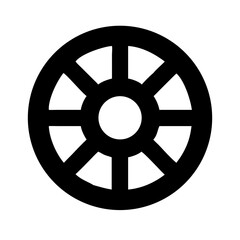 Obraz premium dharmachakra glyph flat vector icon