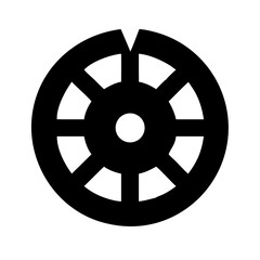 Obraz premium dharmachakra glyph flat vector icon