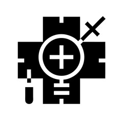Fototapeta premium display medical glyph flat vector icon