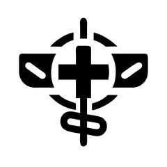 display medical glyph  flat vector icon