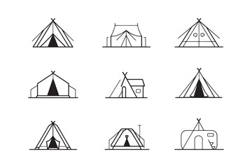 Ultra Minimalist Shelter Tent Icon Design
