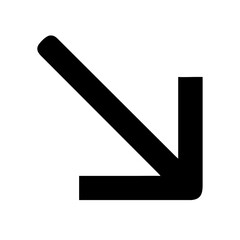 down left glyph flat vector icon