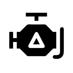 engine warning glyph flat vector icon