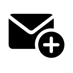 Fototapeta premium envelope plus glyph flat vector icon