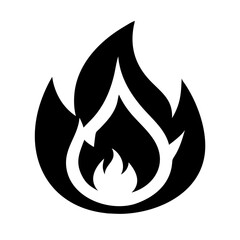 fire flame simple glyph flat vector icon