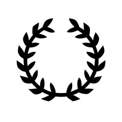 first laurel glyph flat vector icon