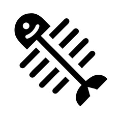 fish bones glyph flat vector icon