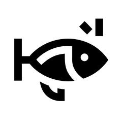 fish glyph  flat vector icon