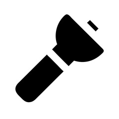 flashlight glyph flat vector icon