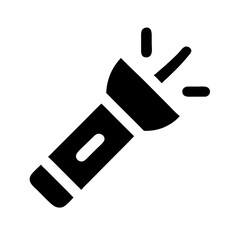 flashlight glyph flat vector icon