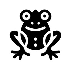 frog glyph flat vector icon