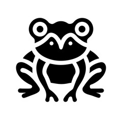 frog glyph flat vector icon
