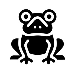 frog glyph flat vector icon
