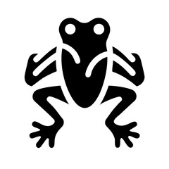 frog glyph  flat vector icon