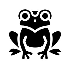 frog glyph flat vector icon