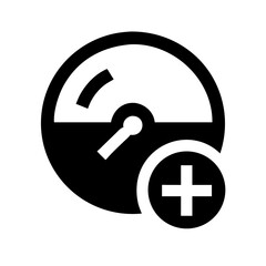 Fototapeta premium gauge circle plus glyph flat vector icon